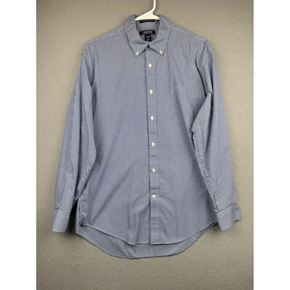 Lands End Supima Cotton Shirt Mens 16 33 Tailored Fit Gingham